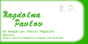 magdolna pavlov business card